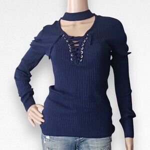 Navy Knit Top